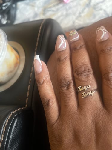Customer photo review of Personalized Double Name Ring