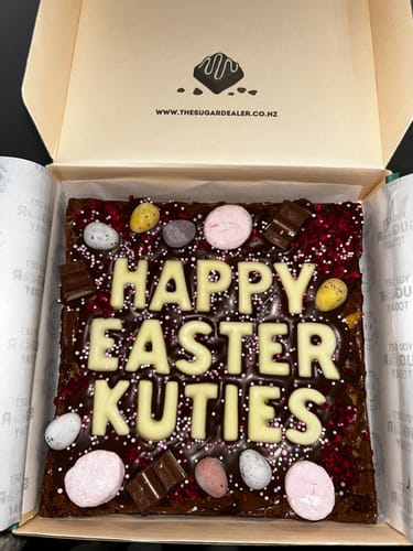 Customer photo review of Gluten free custom message brownie