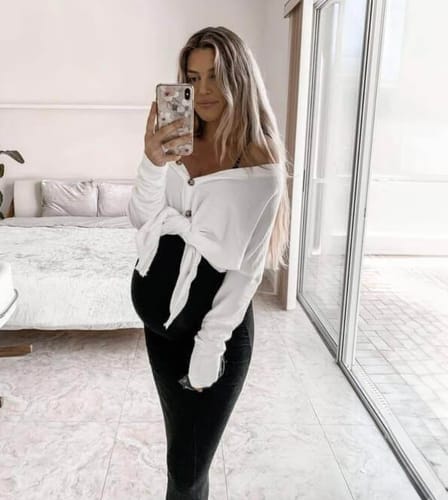 Customer photo review of Momly - dehnbare Schwangerschaftsleggings