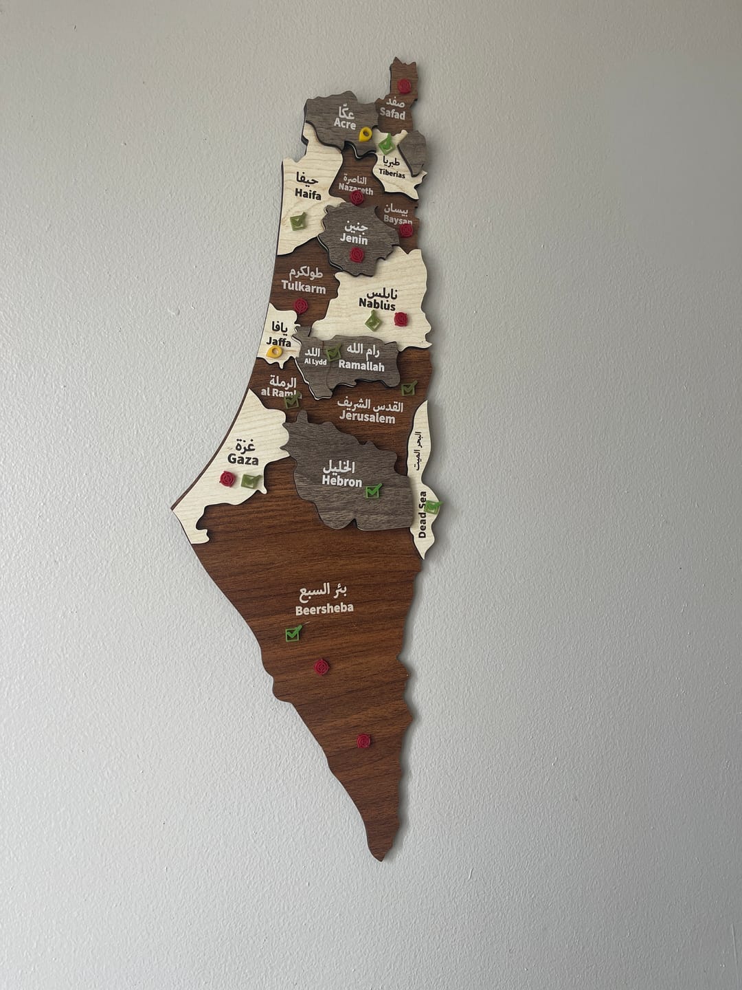 Customer photo review of Palestine Wooden Wall Map Islamic Wall Art Decor