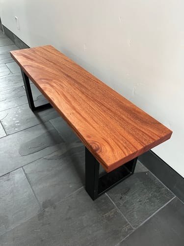 Customer photo review of Square Table & Bench Leg - 3" x 1" Tube Steel - Textured Matte Black
