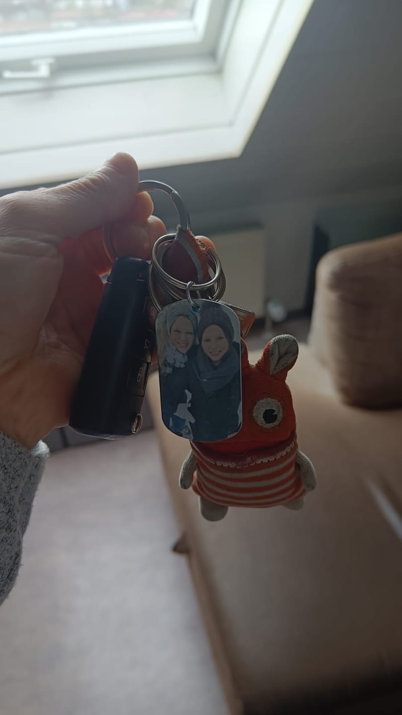 Customer photo review of Fahr vorsichtig - Paar-Schlüsselanhänger
