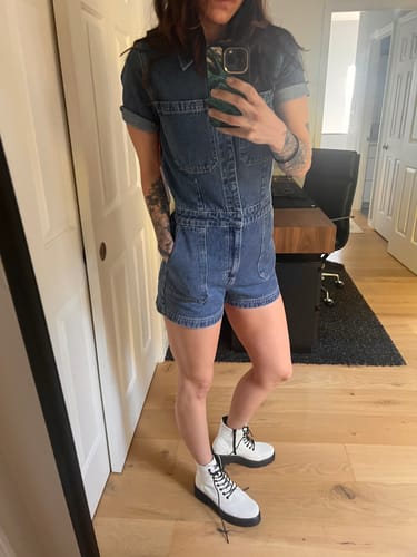 Customer photo review of Station Romper Vintage Indigo