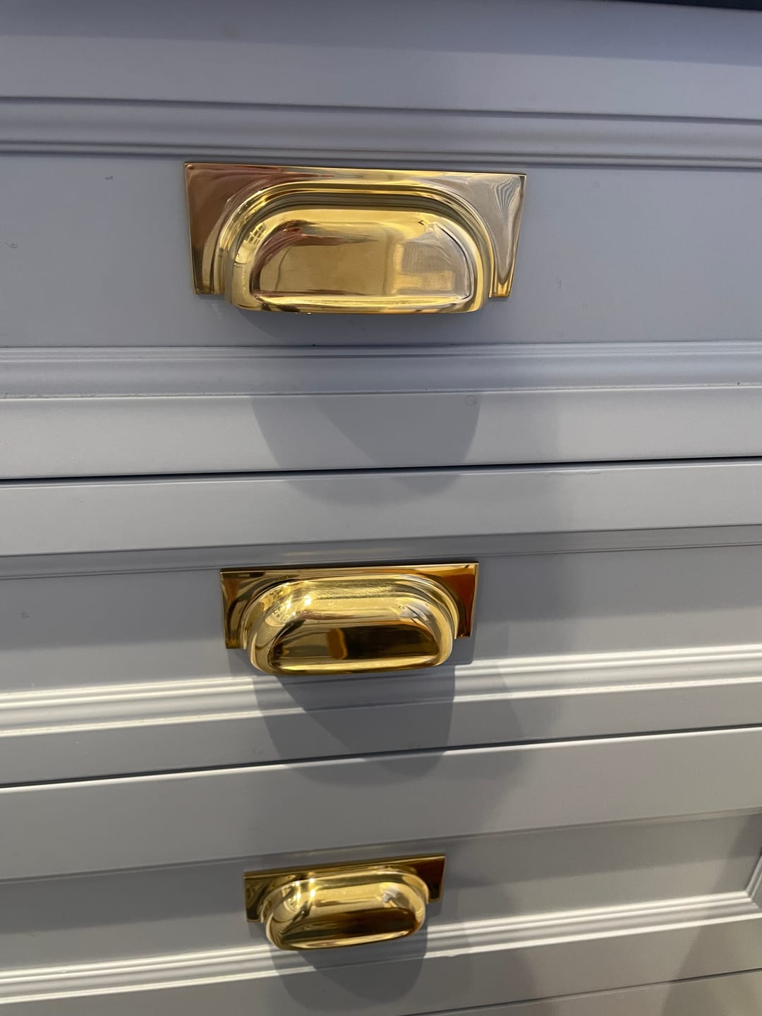 Customer photo review of Shropshire Polished Brass Cupboard Handles