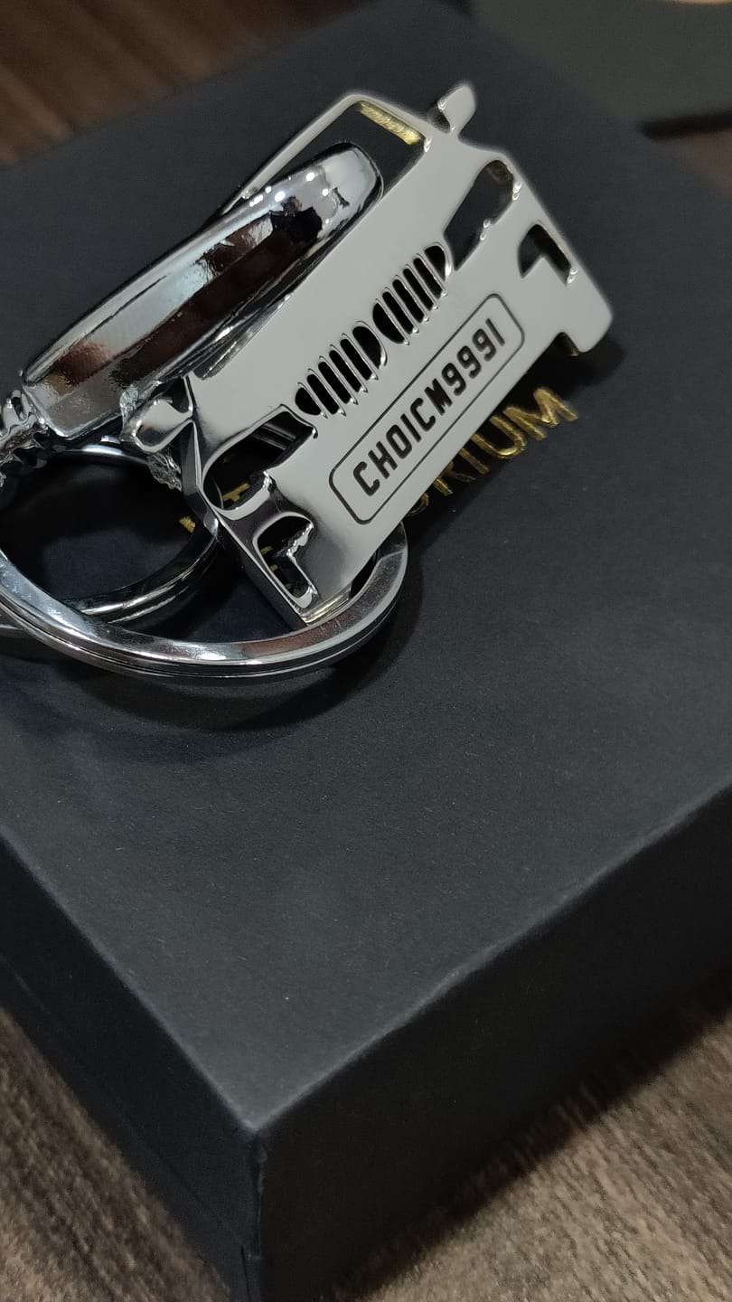 Customer photo review of Personalised Number Plate Car Keychain