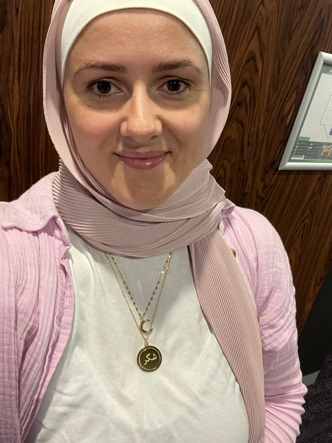 Customer photo review of Patience & Gratitude Spinning Necklace