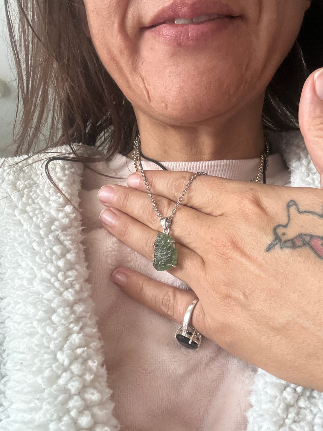 Customer photo review of Moldavite - Rough necklace pendant