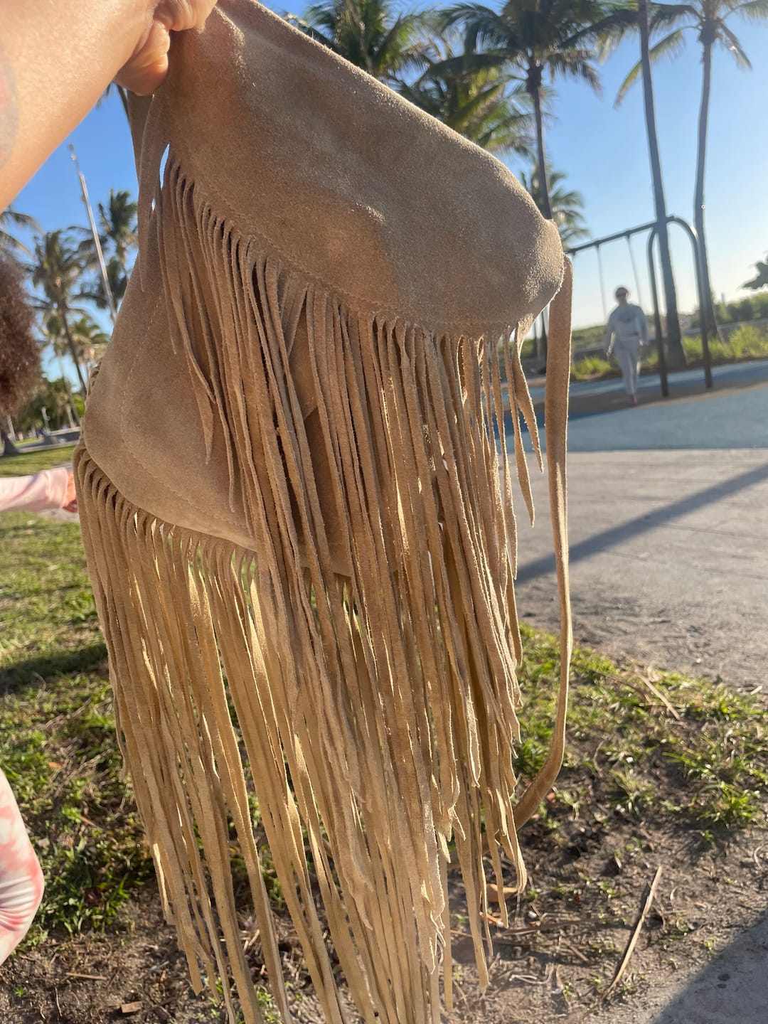 Customer photo review of Fringe Leather Shoulder Bag