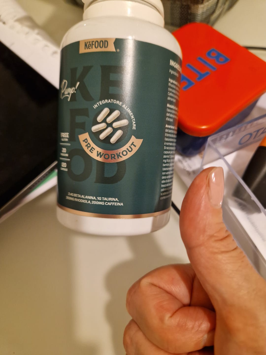 Customer photo review of PRE WORKOUT - BETA ALANINA, TAURINA, RHODIOLA, CAFFEINA