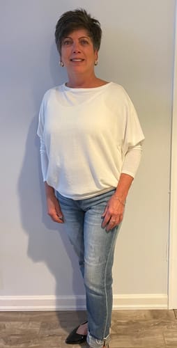Customer photo review of Jolie All Day Slouch Top (Ivory)