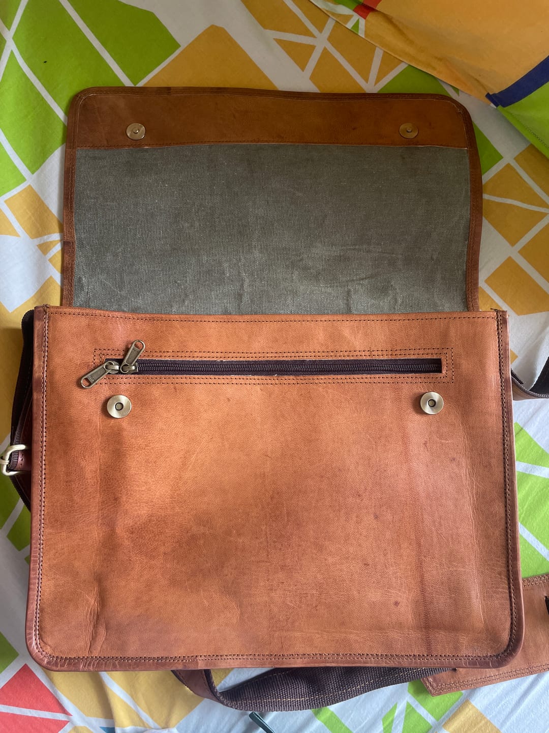 Customer photo review of Cambridge Leather Satchel Bag