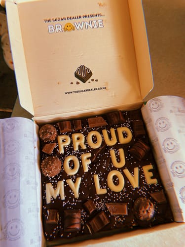 Customer photo review of Chocolate fiend custom brownie