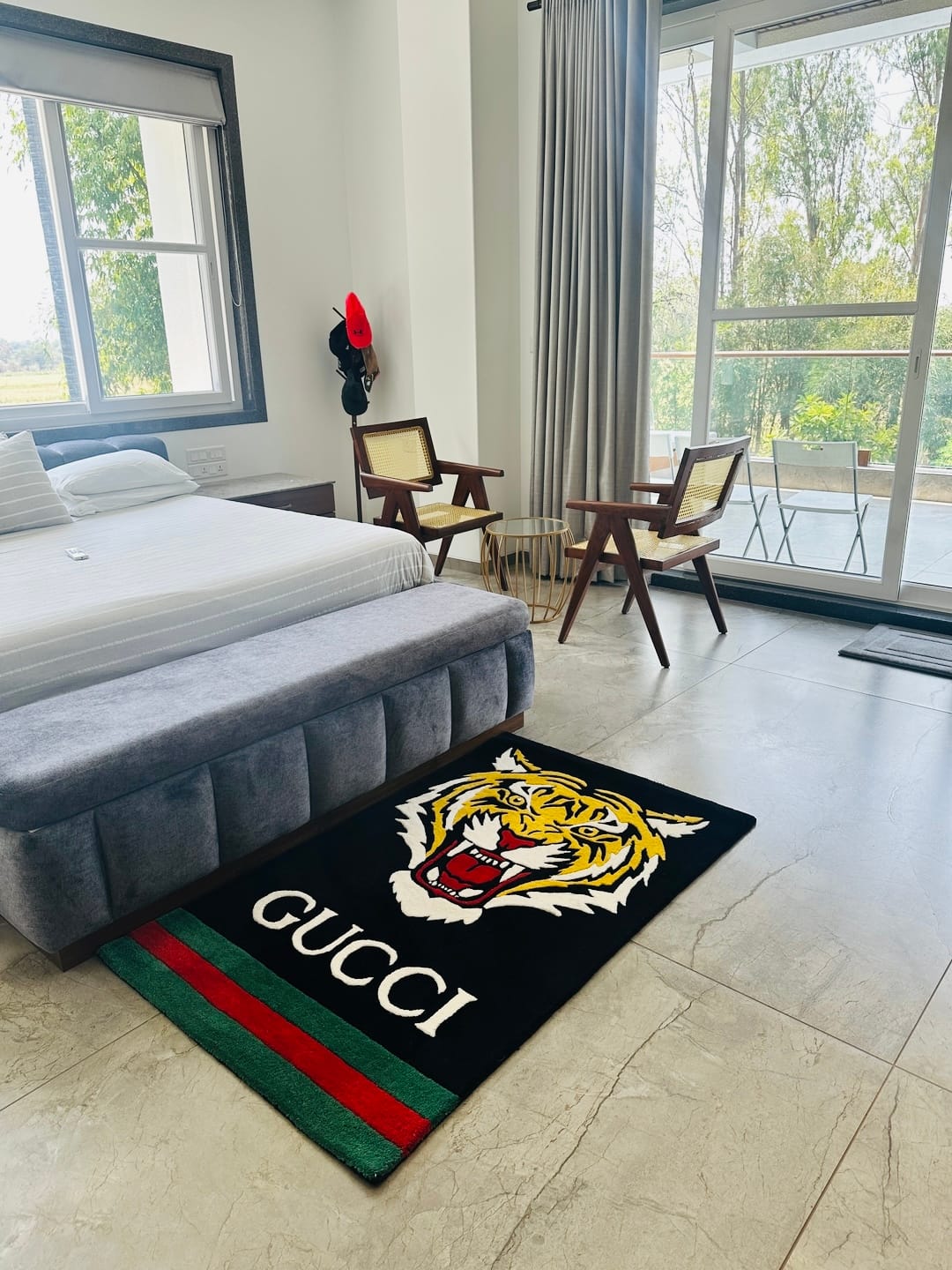 Customer photo review of Luxury Gucci Tiger Handmade Bedside Rug | LetsRug.in