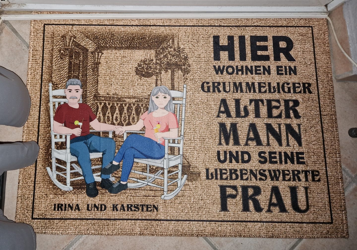 Customer photo review of Willkommen - Paar-Fußmatte