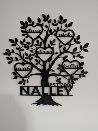 Customer photo review of Personalized Family Tree Metal Sign
