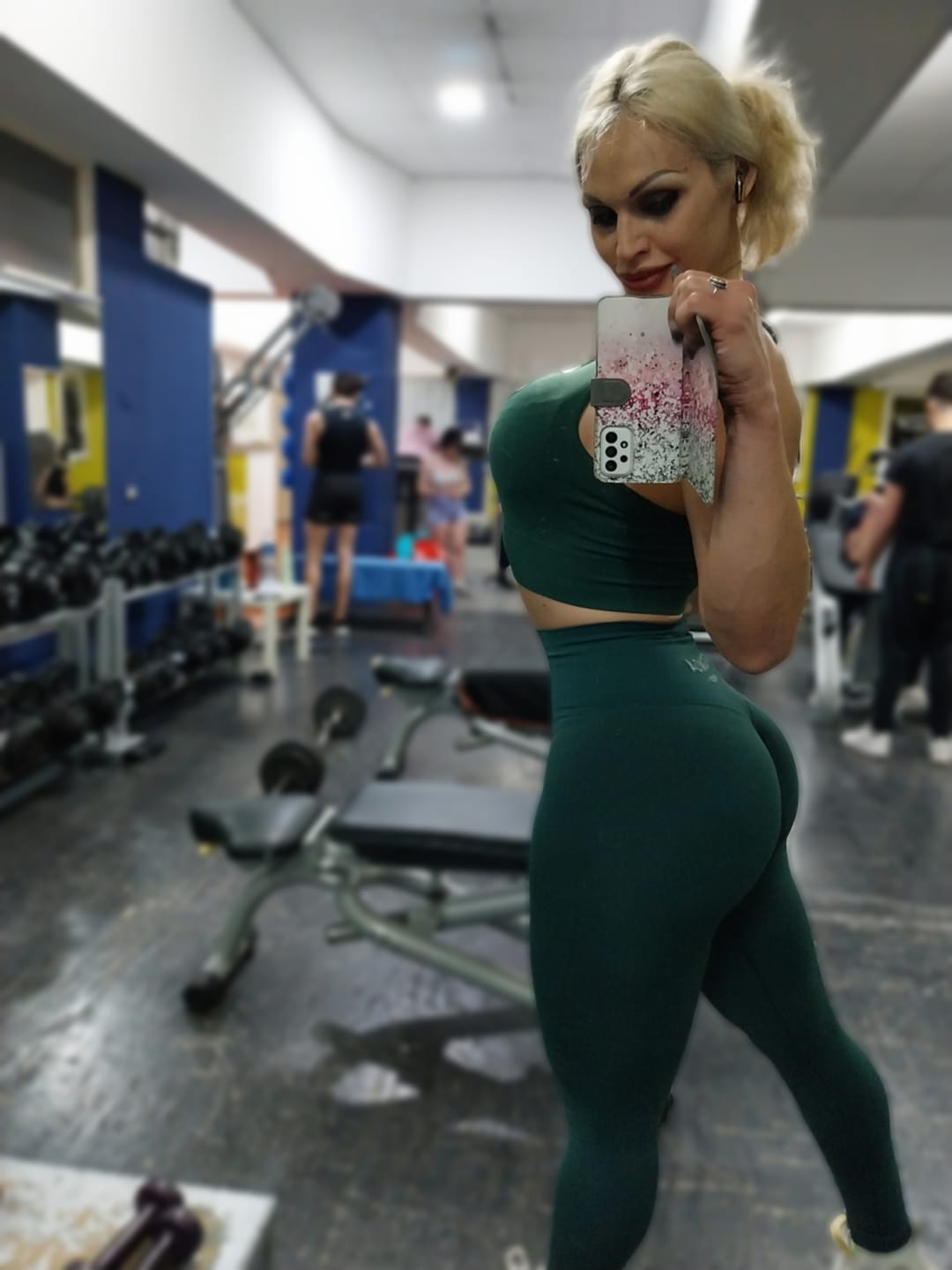 Customer photo review of Leggings Push up Gym Fashion Verde Pino