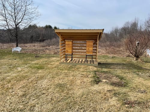 Customer photo review of BeeCastle Hives 2 SETS 10 Frame Wax Coat Complete Beehive:2 Designed Deep Hives and 1 Medium Bee Boxes,Includes Premium Wooden Frames and Beeswax-Plastic Foundation