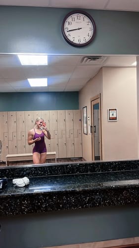 Customer photo review of Pchee Purple Heather Form Fitting Scrunch Butt Romper