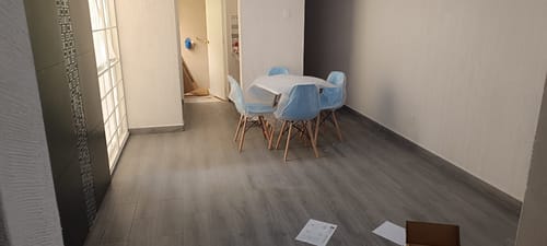 Customer photo review of Paquete Mesa oslo 80 Blanco + 4 Sillas Oslo