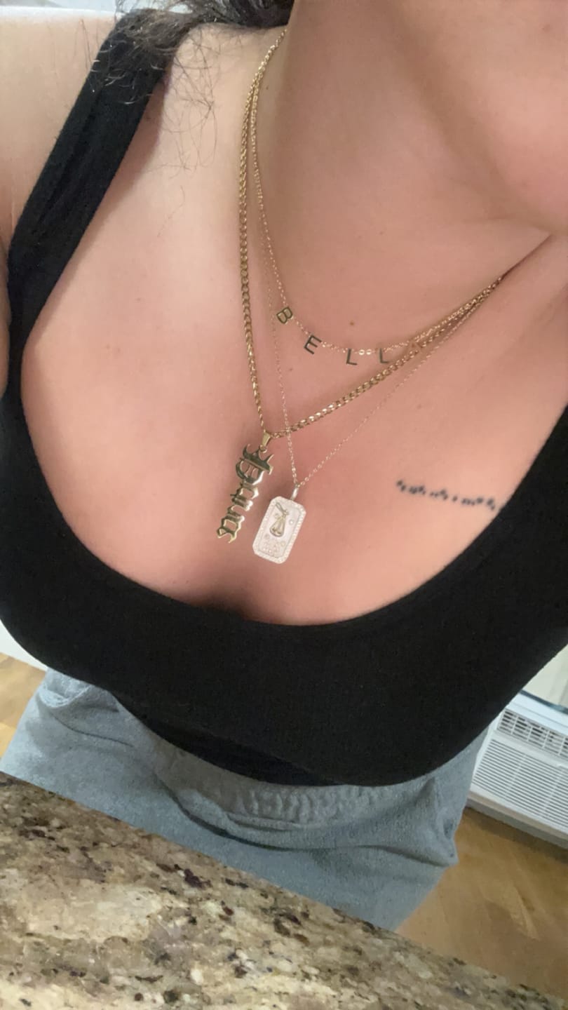 Customer photo review of Custom Letter Necklace