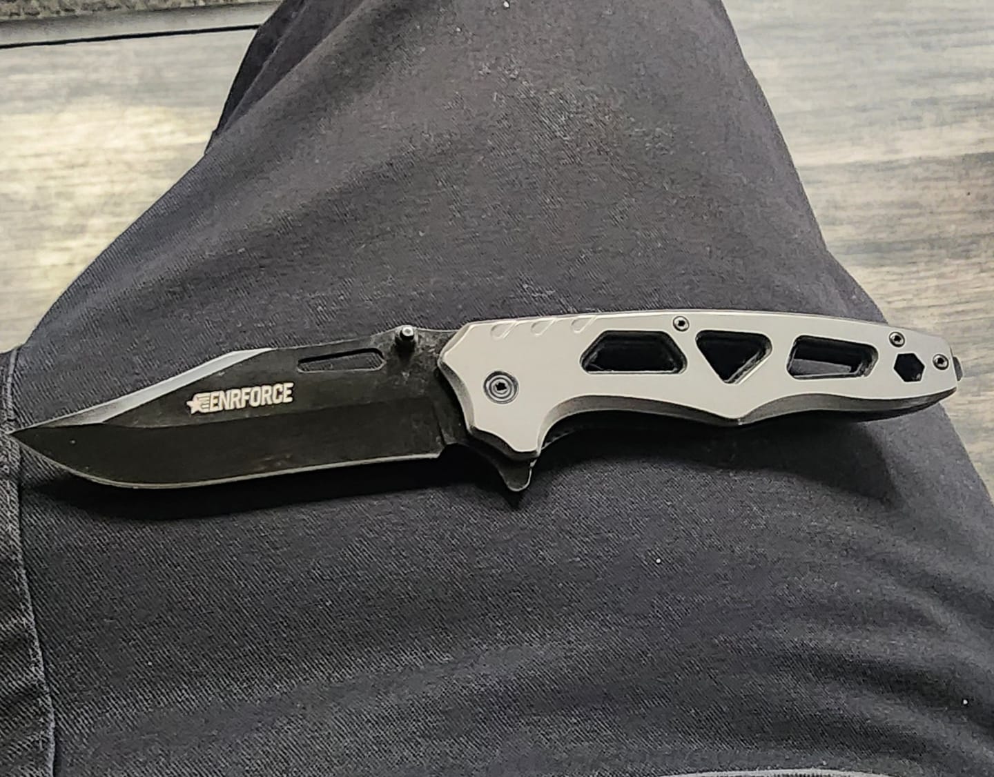 Customer photo review of Grey Folding Tactical Knife