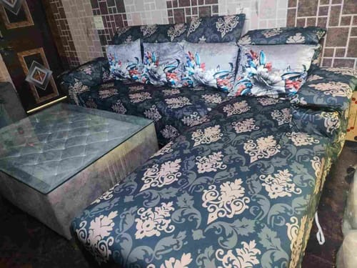 Customer photo review of Black & Beige Ethnic Elastic Sofa Slipcovers