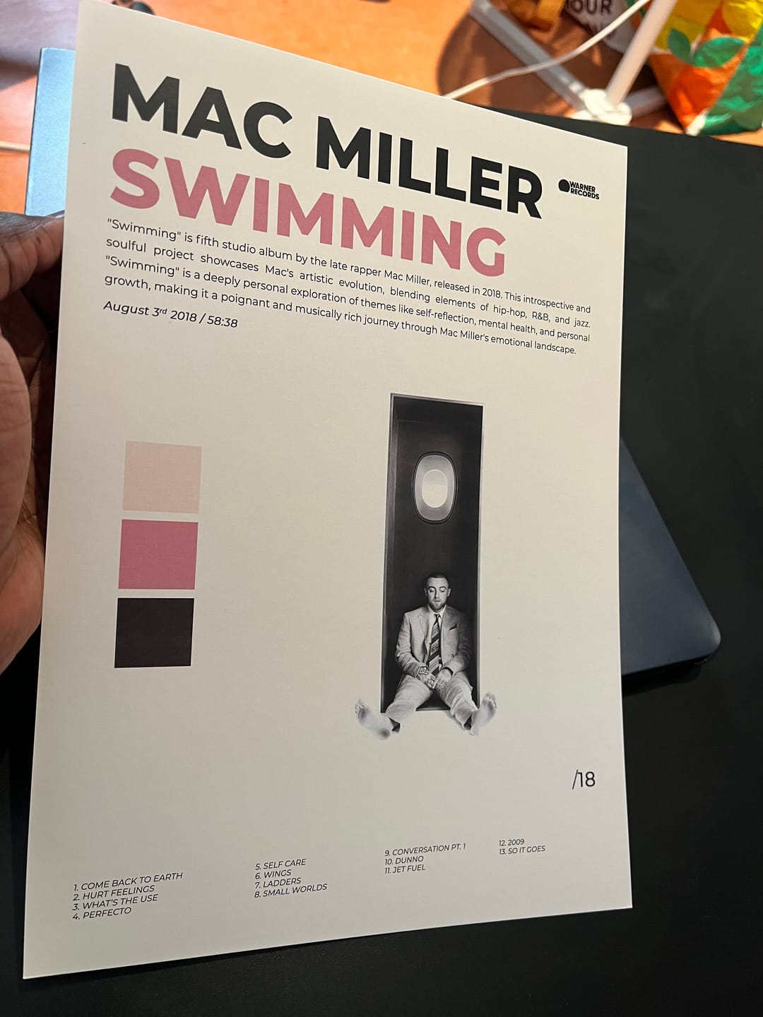 Customer photo review of Swimming Mac Miller Poster
