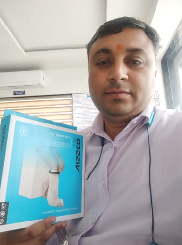 Customer photo review of Cast Cover - Leg | Cast Cover for Left & Right Leg | Protects Bandage From Water Exposure during Bath & Shower (Grey)