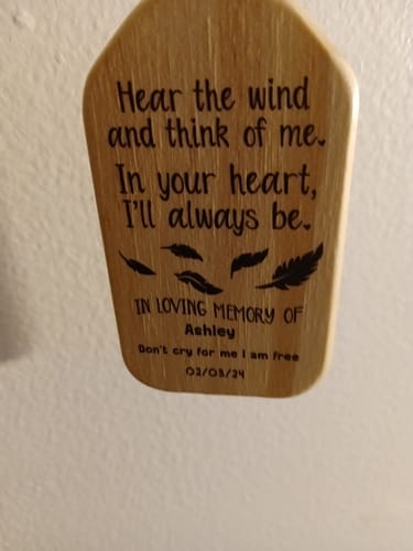 Customer photo review of In The Loving Memory Of Family Wind Chimes Personalized Gifts