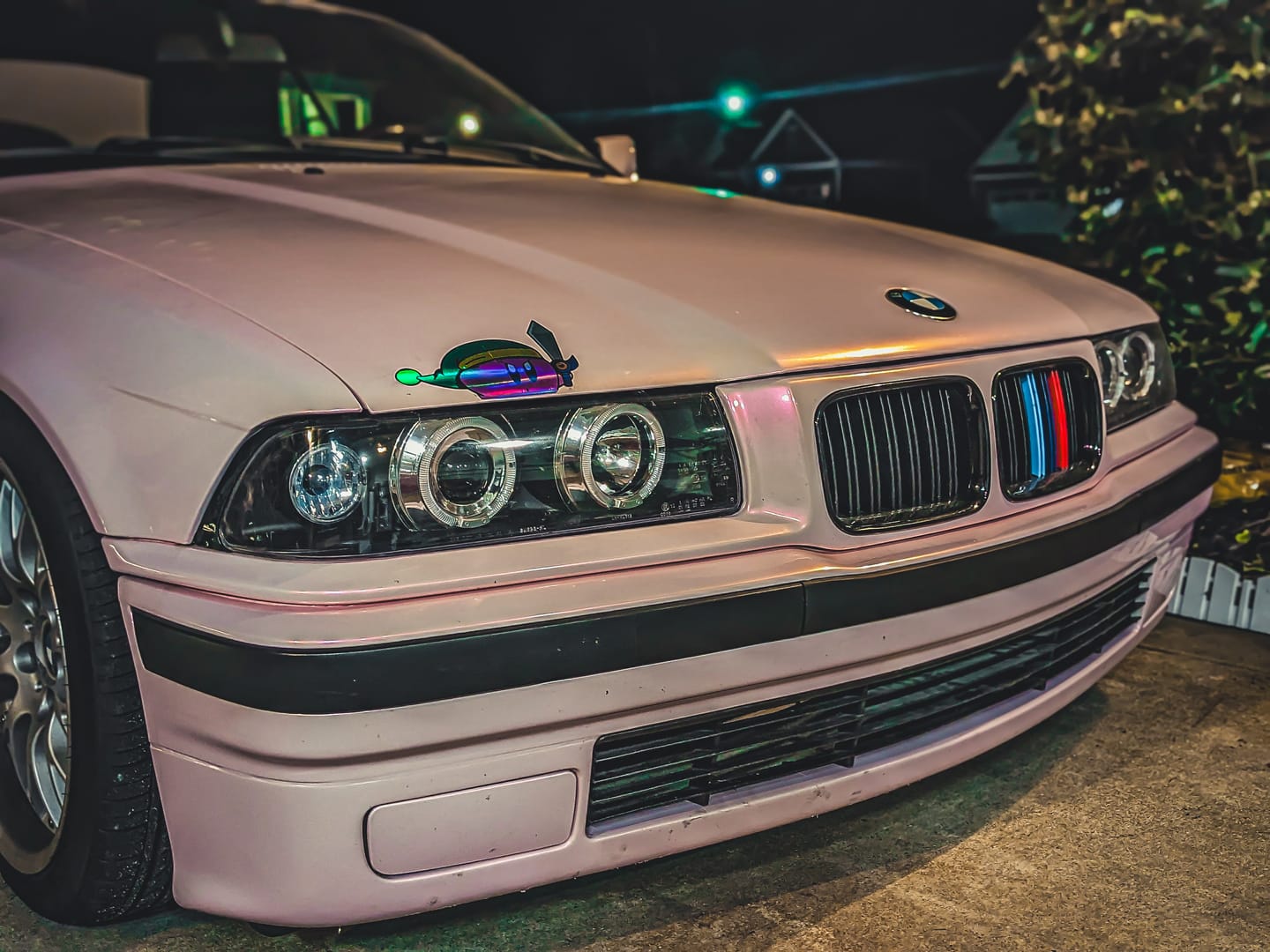 Customer photo review of Candy Metallic Pink White Vinyl Wrap