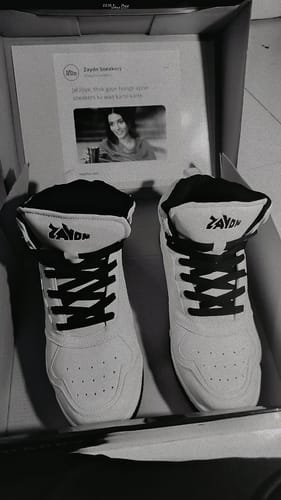 Customer photo review of VORTEX White black Men's High Top sneaker