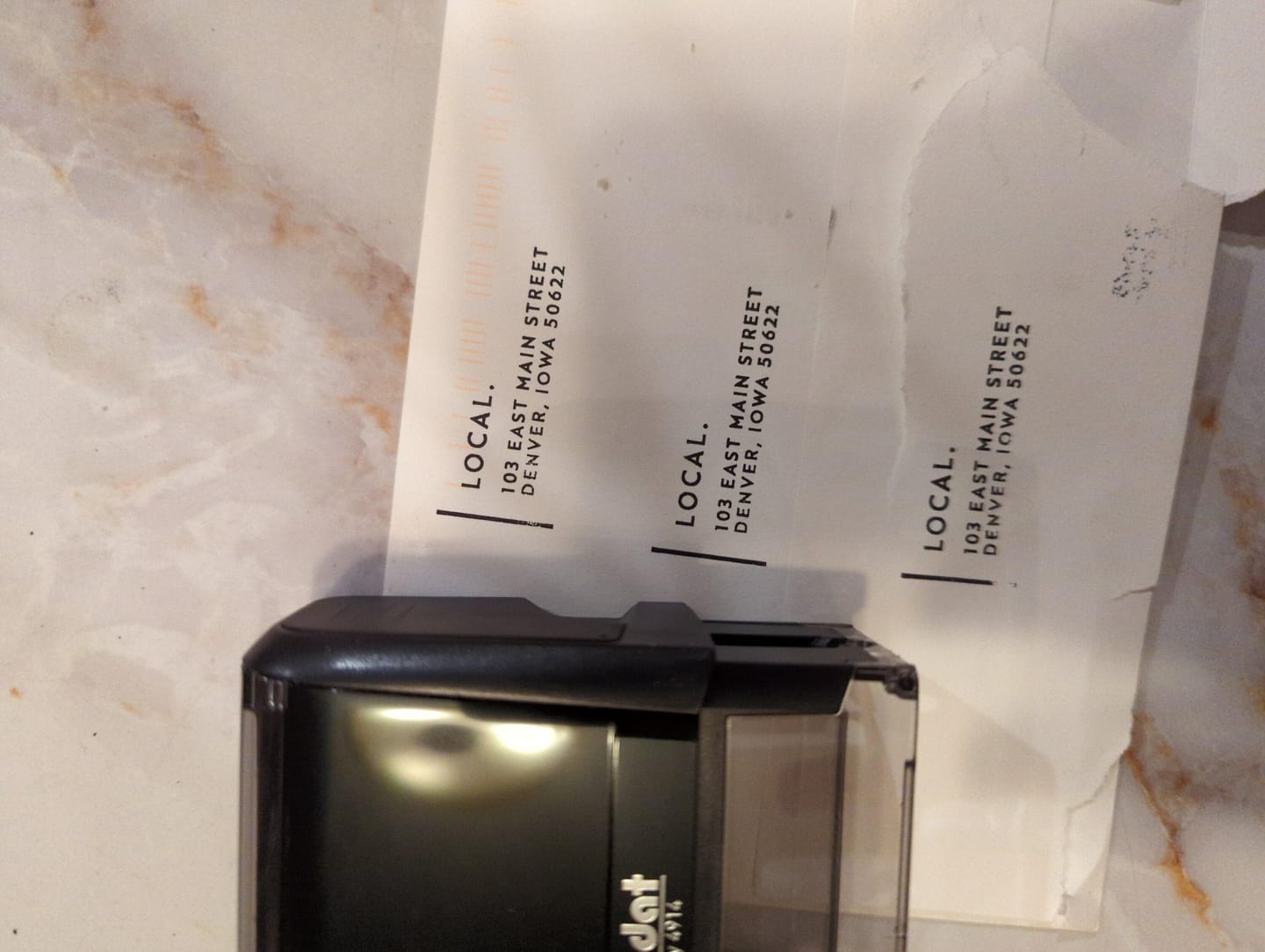 Customer photo review of Modern return address stamp