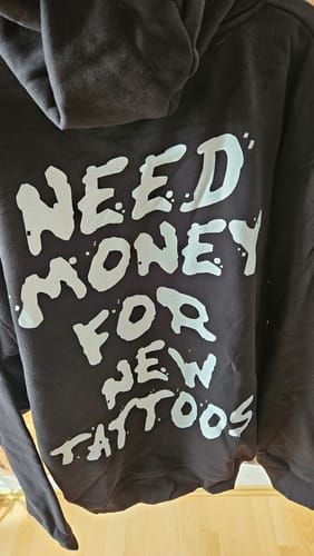 Customer photo review of Need Money - Heavy Oversized Backprint Hoodie