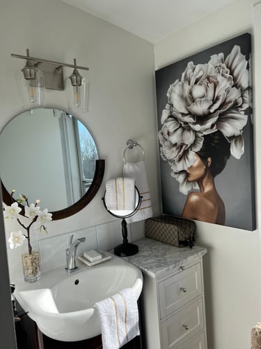 Customer photo review of 'Woman Unfold' Framed Canvas