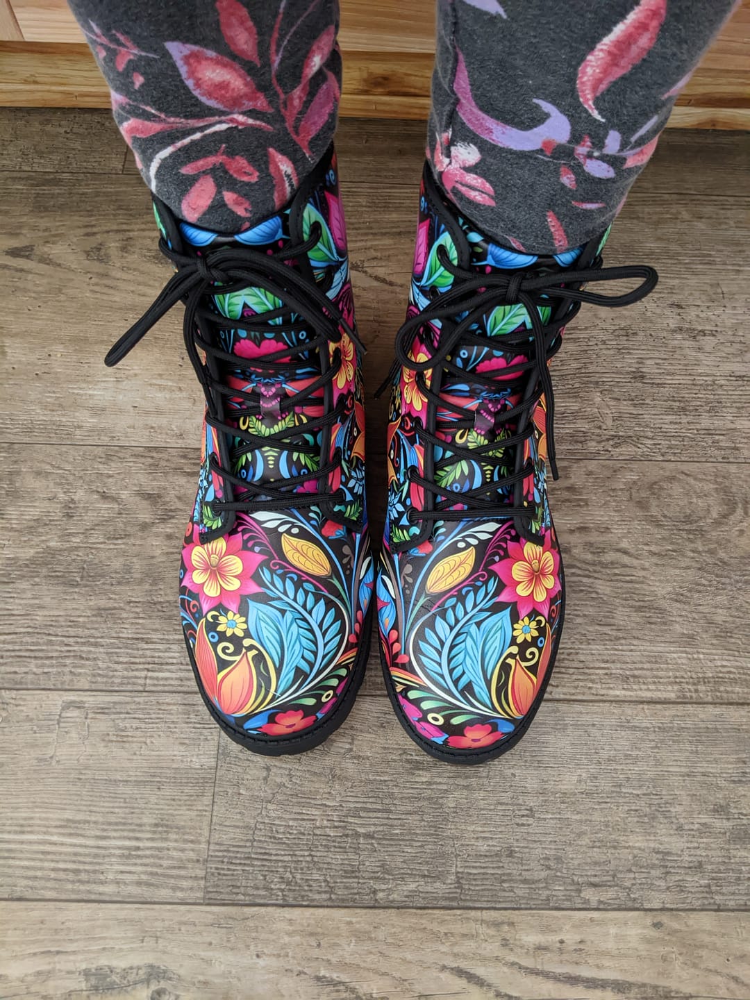 Customer photo review of Happy floral boots