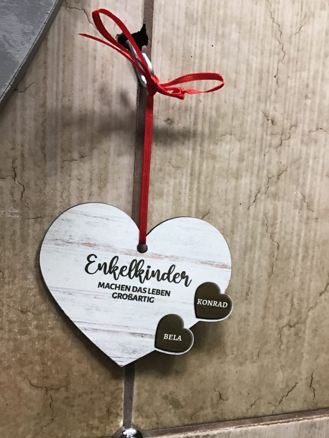 Customer photo review of Meine Enkelkinder - Großeltern-Herzen Ornament