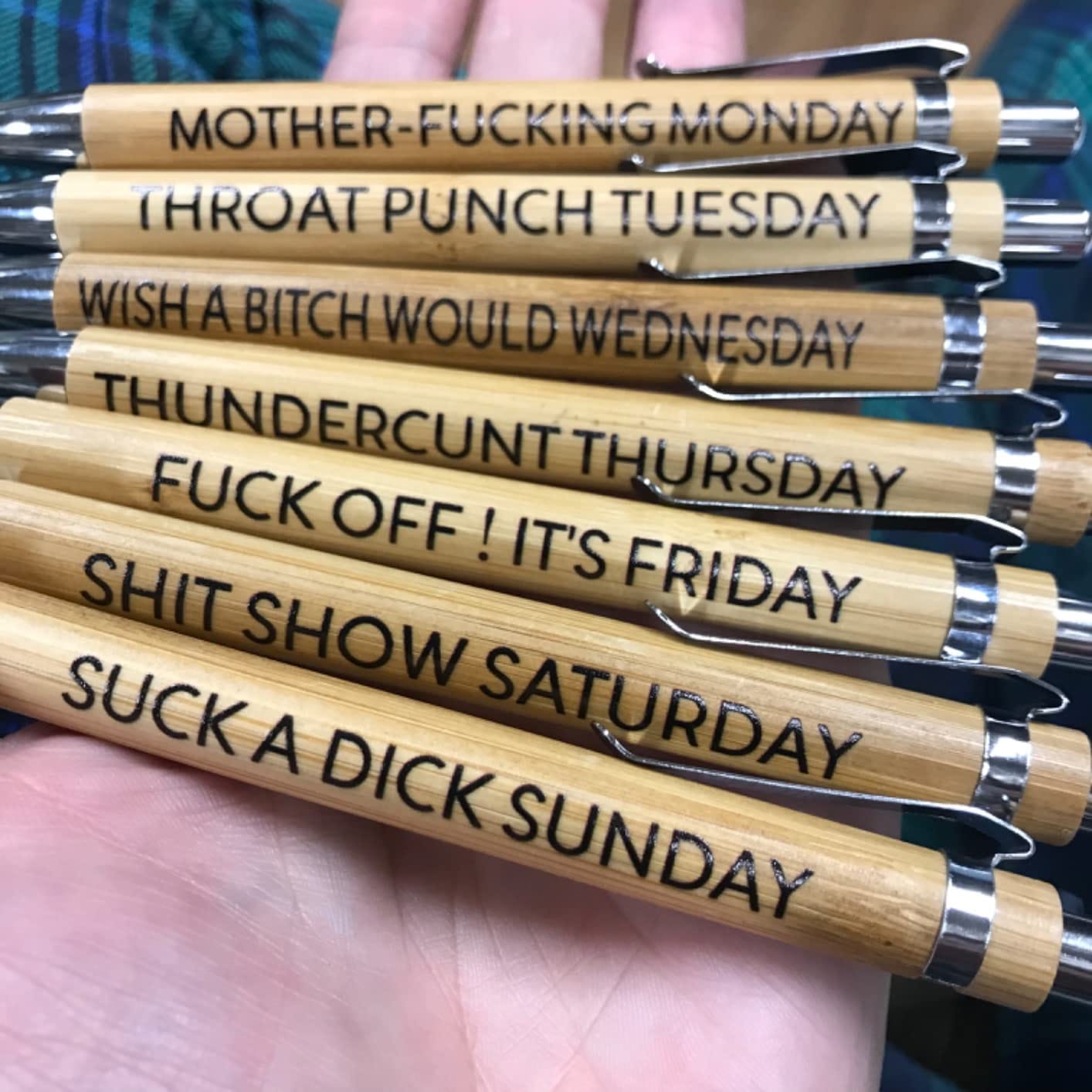 Customer photo review of 7-piece Set Bamboo Daily Sass Pens
