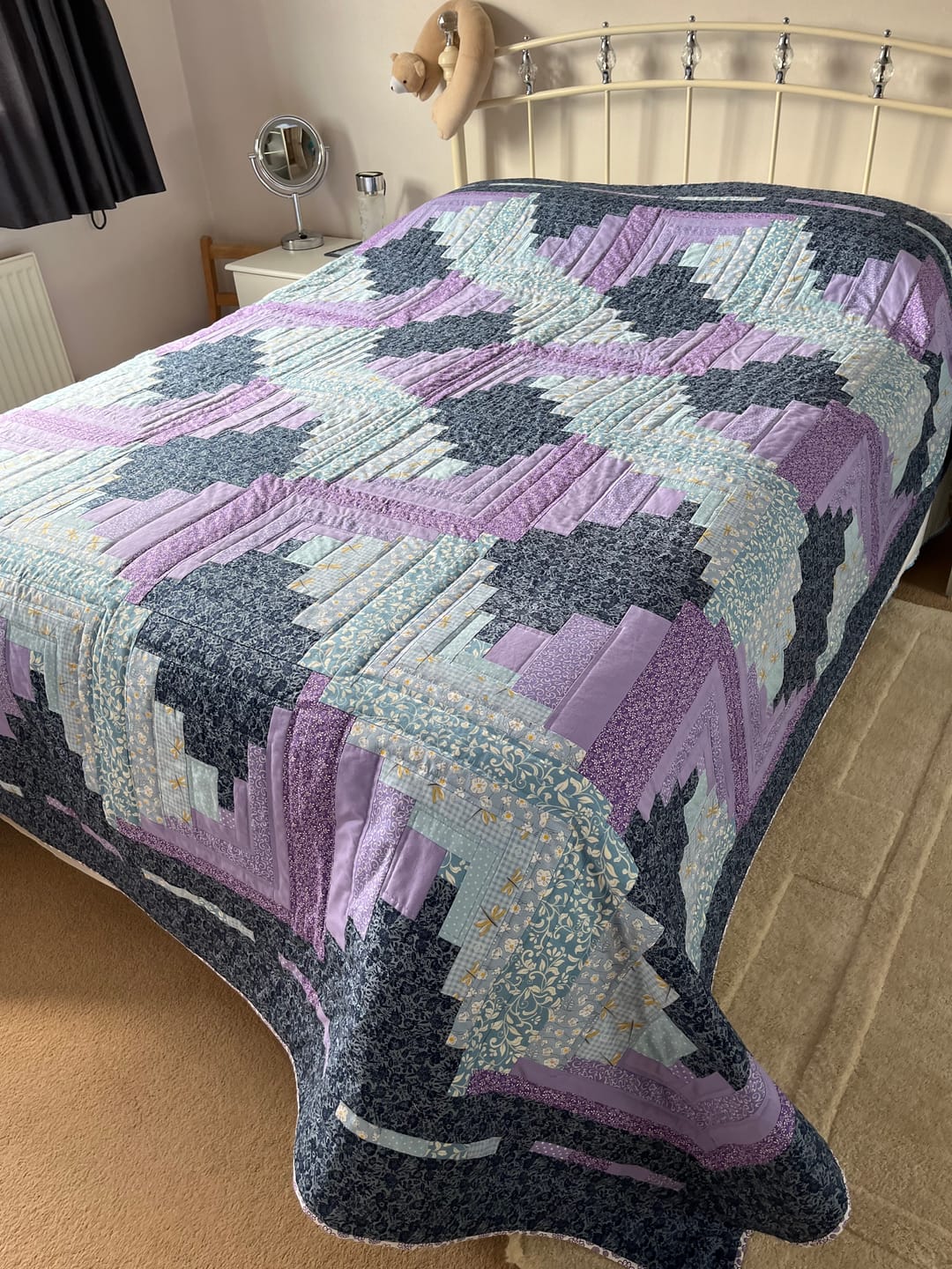 Customer photo review of Busy Floral Rose & Hubble Cotton Poplin Fabric