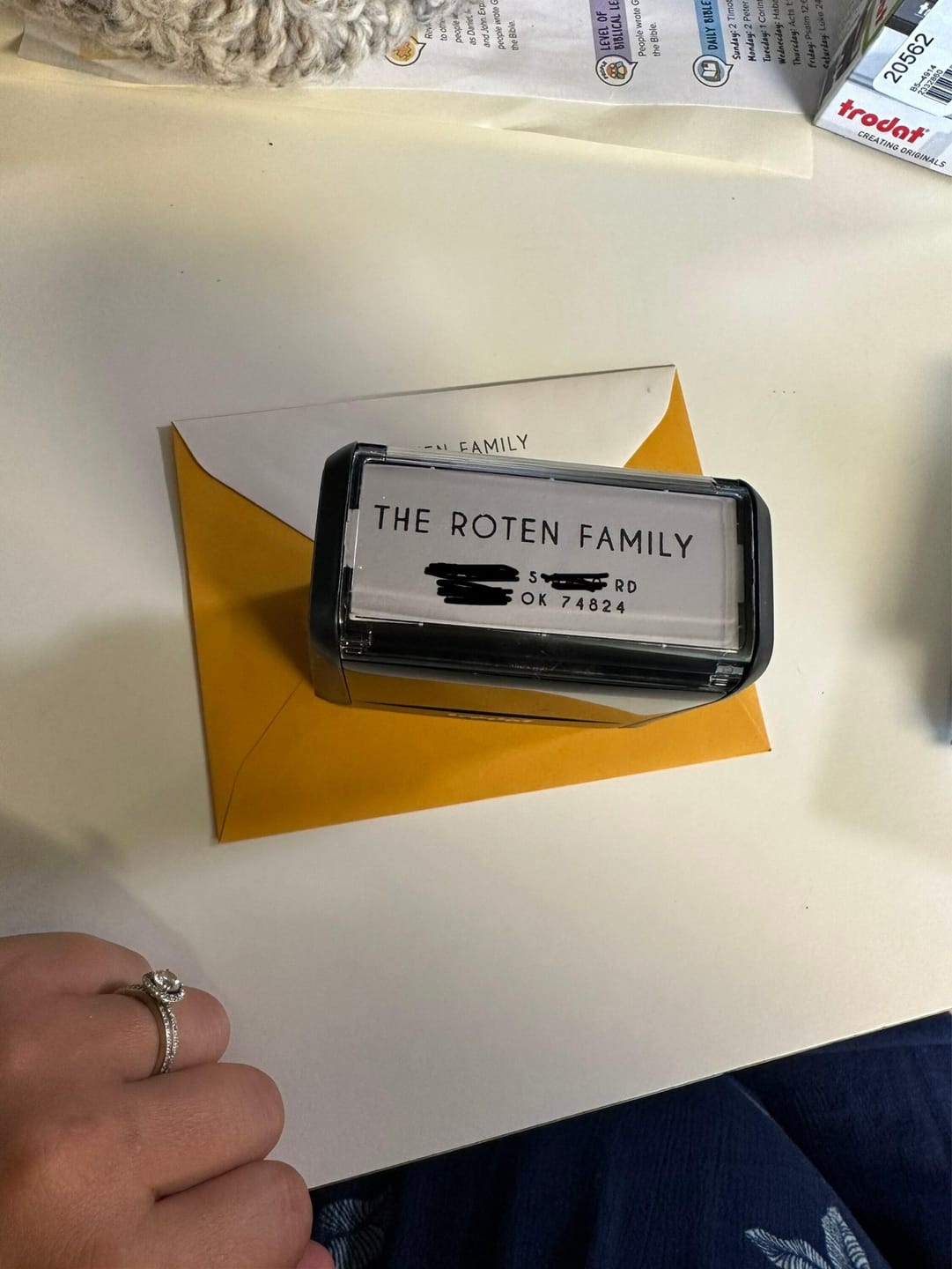 Customer photo review of Modern return address stamp