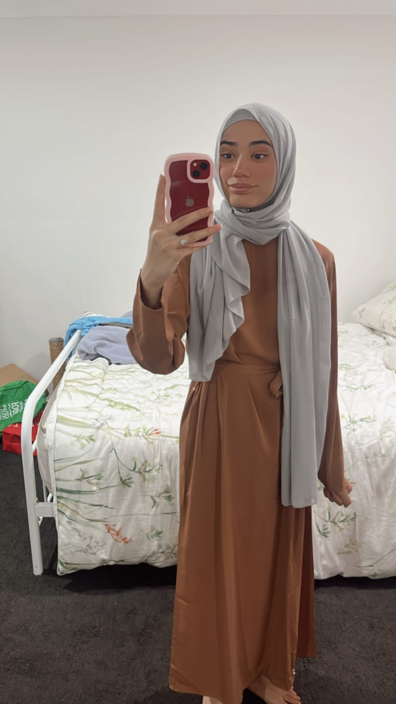 Customer photo review of Chiffon Hijab + Cap - Grey