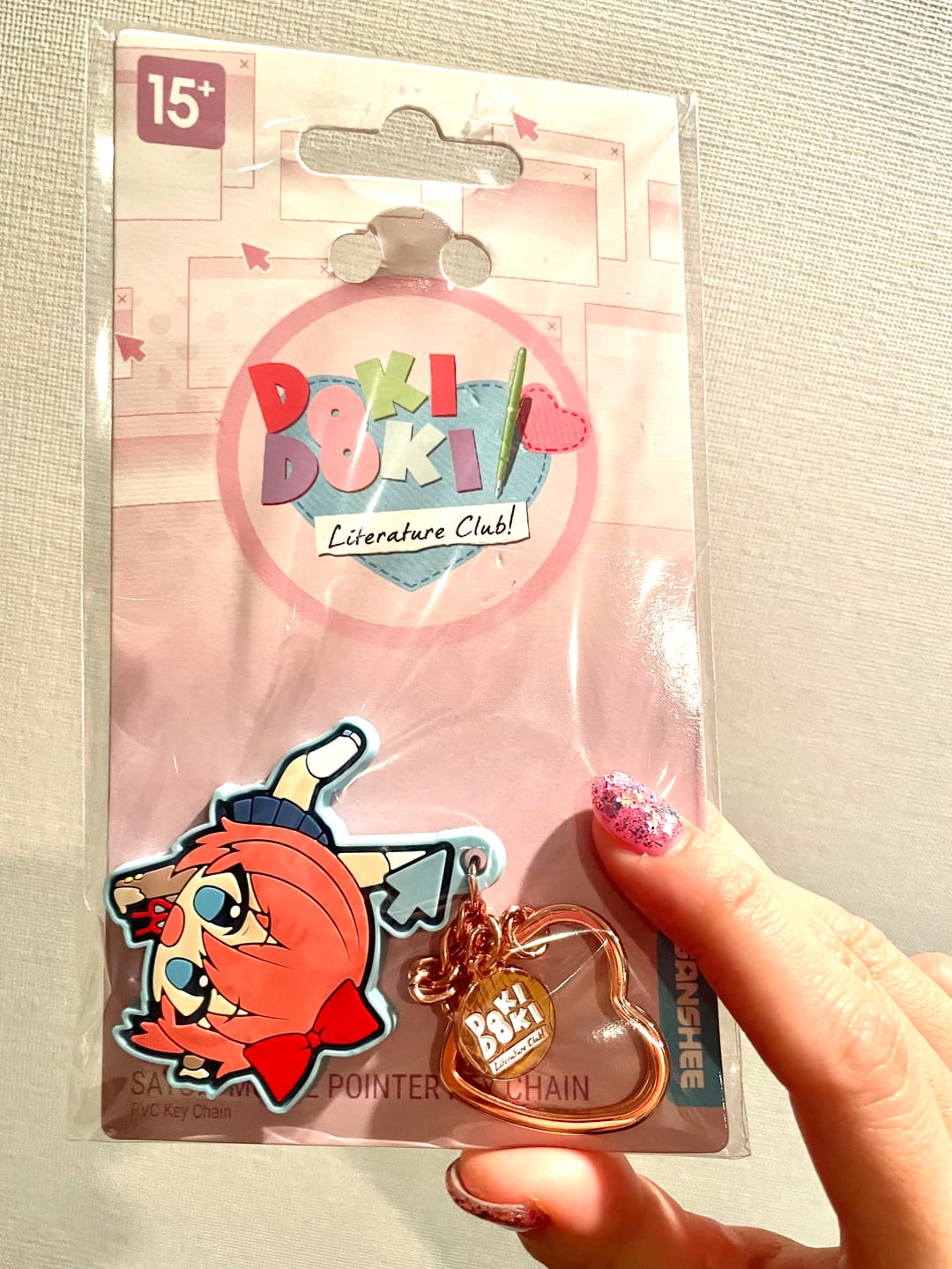 Customer photo review of Doki Doki Literature Club - Sayori Mouse Pointer Rubber Keychain