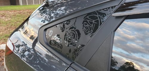 Customer photo review of Custom Quarter Window Sticker Pack (left and right)