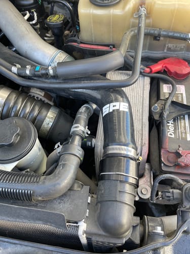 Customer photo review of SPE Motorsport 2011-2022 6.7L Powerstroke Upper Radiator Hose
