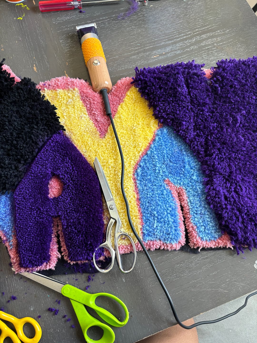Customer photo review of The Daddy Long Legs — High Pile Shaggy Tufting Machine
