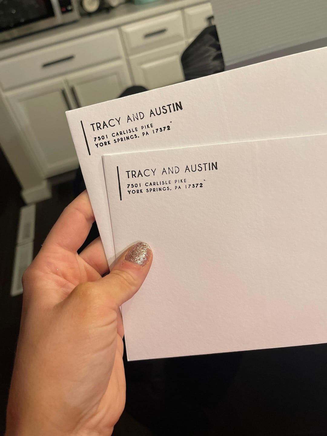 Customer photo review of Modern return address stamp