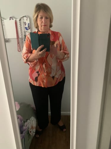 Customer photo review of Monterey Print Shirt - Melon