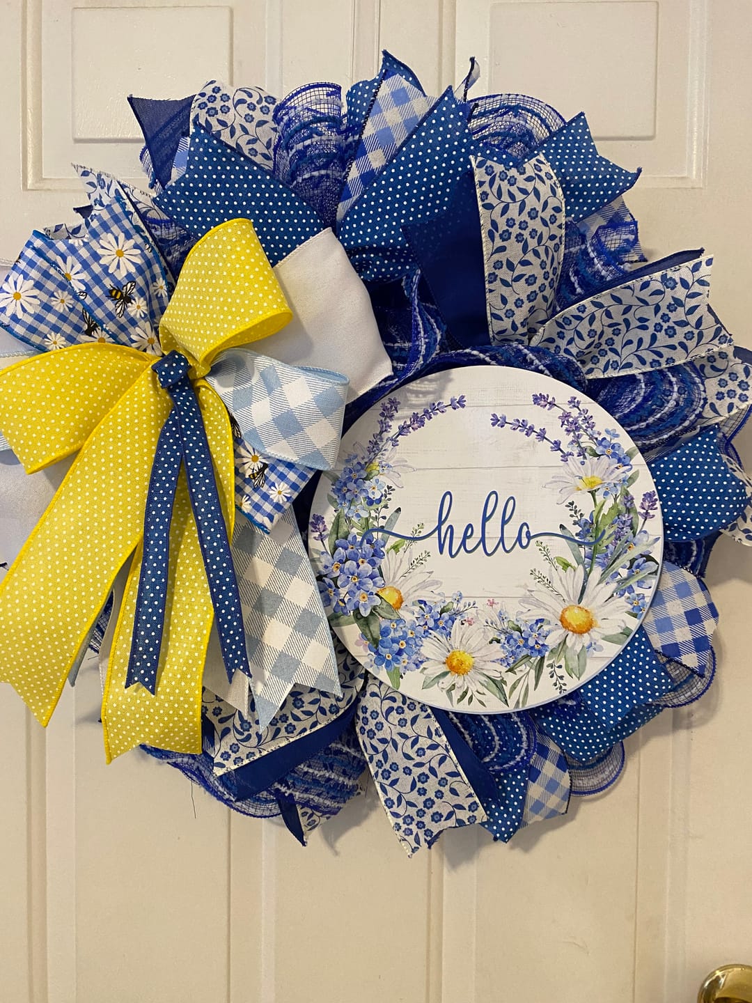Customer photo review of 10.25"X10Yd Drift/Pp Wide Border Mesh Royal Blue/White RY811665