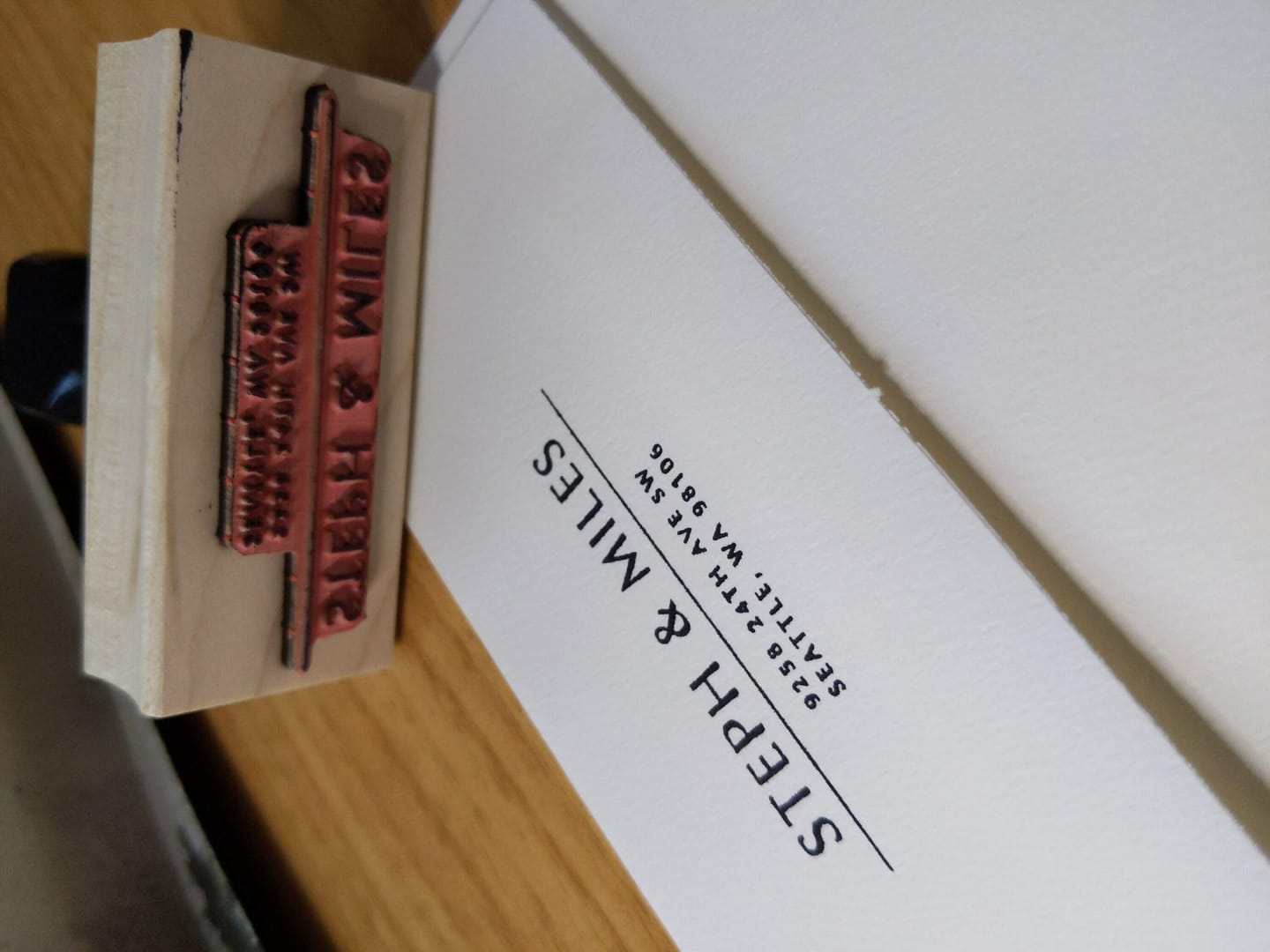 Customer photo review of Modern return address stamp