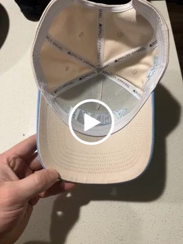 Customer video review of ‘YHWH’ Structured SnapBack - Cream/Baby Blue