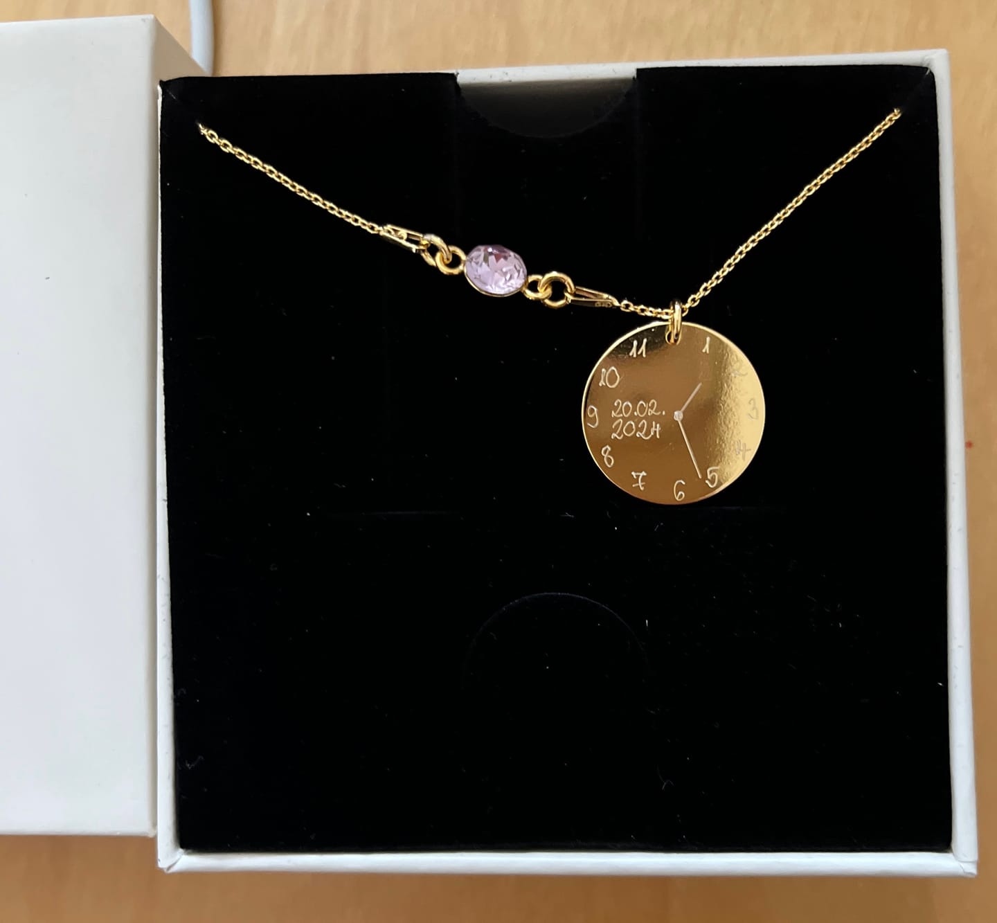Customer photo review of Halskette "Geburtsuhr"